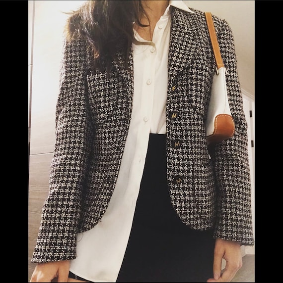 Vintage tweed 90s Mondi blazer jacket - image 1