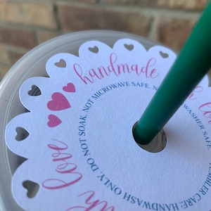 Heart Starbucks Tumbler Pflegekarte, Handgemachte Mit Liebe Gebrauchsanweisungskarte, SVG Datei, Druck dann geschnitten, Druckfertig, Druckbare Pflegekarte