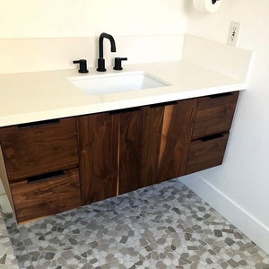 LEONARDO - floating walnut vanity