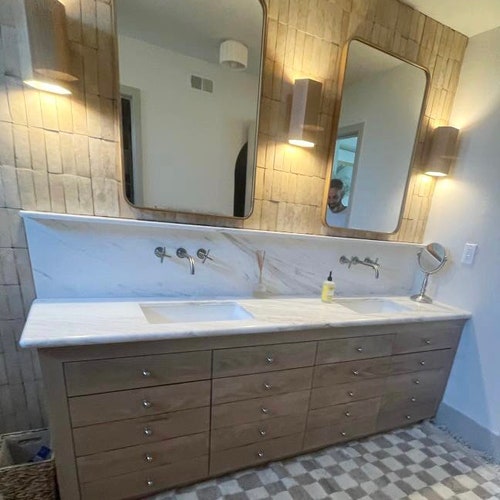 72 Custom Order Solid White Oak Vanity Reeded Fronts Etsy