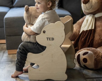 Bear Chair Plans, Easy DIY Woodworking project, Teddy Step Stool, PDF, CNC Friendly Files.