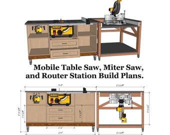 Mobile Flip Top Workbench Build Plans: Miter Saw, Router & Table Saw (PDF)