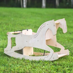 Diy Rocking Toy DIY Plans for Toddler Rocking Horse 3 in 1, Wooden Baby Desk and High ...