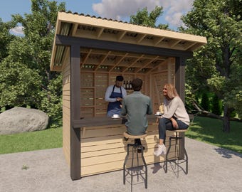DIY Tiki Bar Woodworking Plans, Backyard Minibar Blueprint, Garden Party Build, Patio Bar PDF