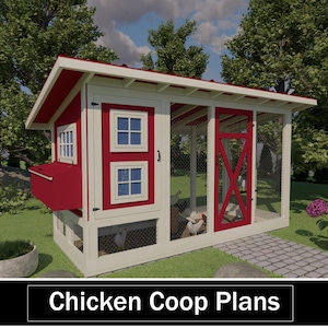 Chicken Coop Plans, DIY Walk-in Backyard Chicken Coop, PDF Step by Step Plans.