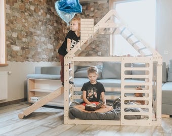 DIY Plans for Montessori Toddler Floor House Bed / Climbing Playhouse