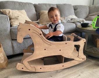 Rocking Horse: 3-in-1 Montessori Toddler Table & High Chair