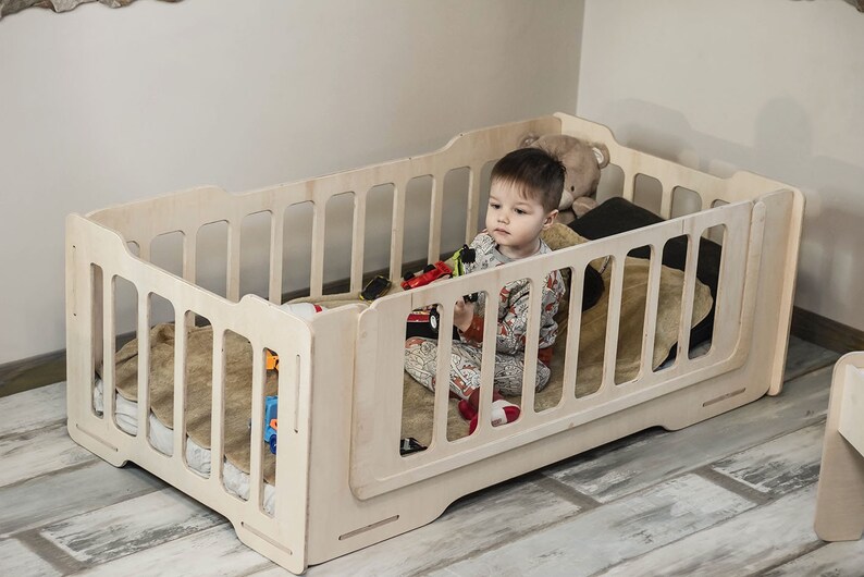 Montessori TODDLER FLOOR BED With Slats Baby Crib Durable Etsy