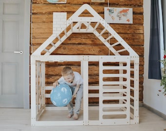 DIY Plans for Montessori Toddler Floor House Bed / Climbing Playhouse