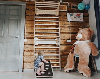 Kids Climbing Wall, Swedish Ladder, Large Climbing Triangle and Slide/Rock Climbing ramp.