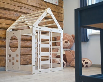 Kids Playhouse with Slide, Toddler Climbing Jungle Gym Home, Indoor Playground