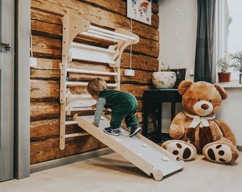 Toddler Climbing Triangle Plans with Slide, Swedish Ladder Modifiable (PDF Download)