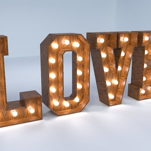 DIY Marquee Letters “LOVE” Sign Plan - Create Romantic Wood Decor for Wedding