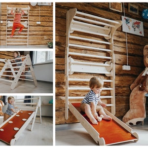MAMOI® Indoor Climbing Triangle for Kids, Baby Climbing Frame, Wooden  Toddler Gym for Children Outside and Outdoor, Frames Montessori Toys 