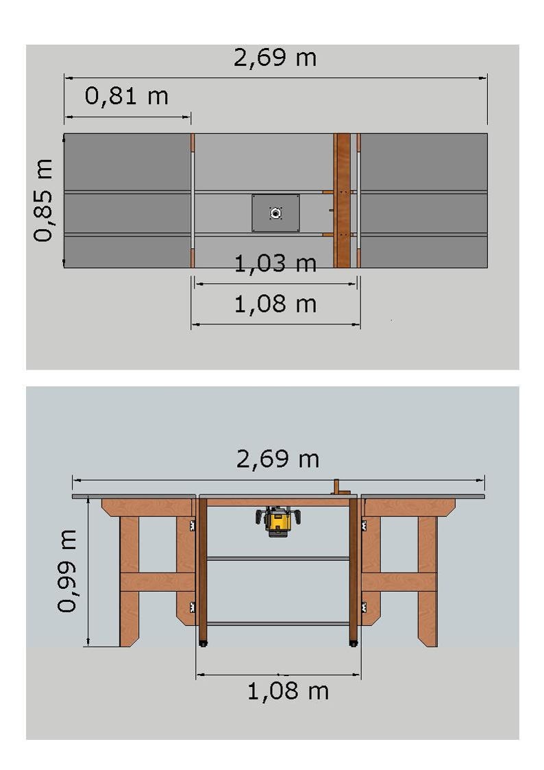 Workbench Section Flip Top Miter Saw Table Build Plans: Foldable Router Workbench (PDF ...