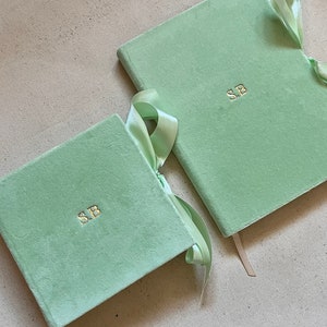 Mint Velvet Journal / Velvet Notebook / Velvet journal / personalized notebook / unique gifts / phrase in low relief / Birthday Gifts