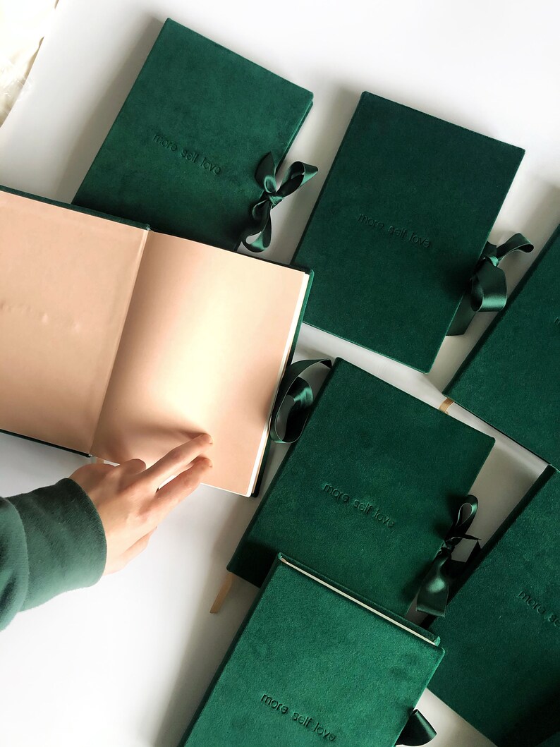 Green Velvet Journal/velvet Notebook/journal/personalized Etsy