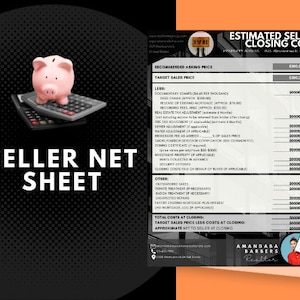 Seller Net Sheet Real Estate Print Realtor Information - Etsy