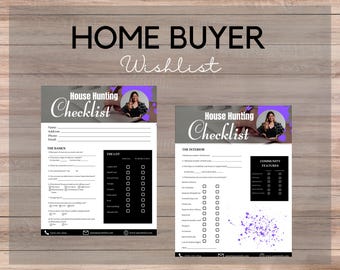 Purple Home Buyer Wishlist | Real Estate Print | Realtor Information | Real Estate Marketing | Instant Download