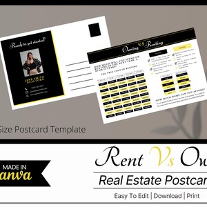 postale jaune 6x9 Real Estate | Carte postale à louer ou à acheter | Immobilier Agriculture | Expédition immobilière| Carte postale pour acheteur
