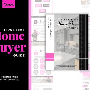 Pink First Time Home Buyer Presentation Guide | Real Estate Handout | Real Estate Print | Real Estate Marketing | Instant Download