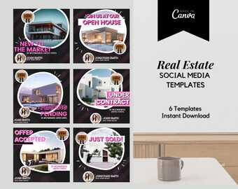 6 immobili rosa appena elencati/appena venduti - Social media marketing immobiliare - Modelli immobiliari - Marketing Instagram