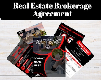 Red Real Estate Brokerage Agreement | Real Estate Team Guide | Real Estate Print | Real Estate Marketing | Instant Download