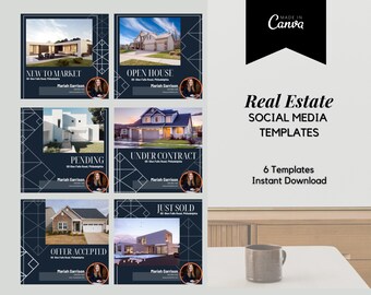6 Real Estate Instagram Post | Real Estate Social Media| Real Estate Templates | Instagram Marketing