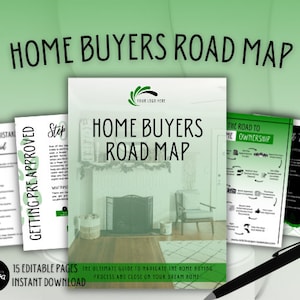 Grüne Hauskäufer-Road Map-Führer | Handzettel | Druck | Makler Informationen | Verkauf von Objekten | Sofortdownload