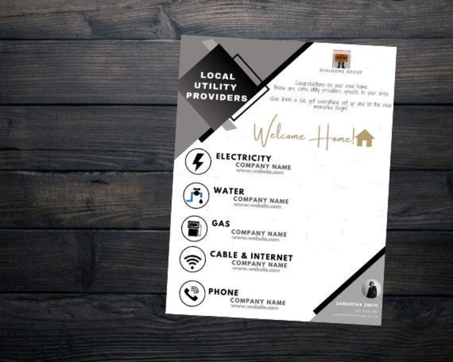 Realtor Utility Provider Flyer | Real Estate Print | Realtor Social ...