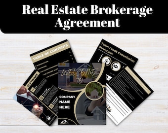 Gold Real Estate Brokerage Agreement  | Real Estate Team Guide  | Real Estate Print | Real Estate Marketing | Instant Download