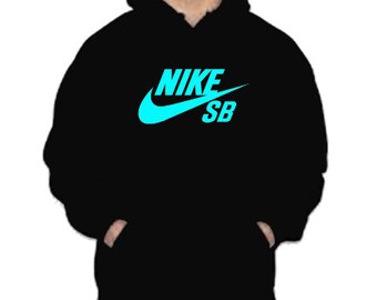 black and teal hoodie