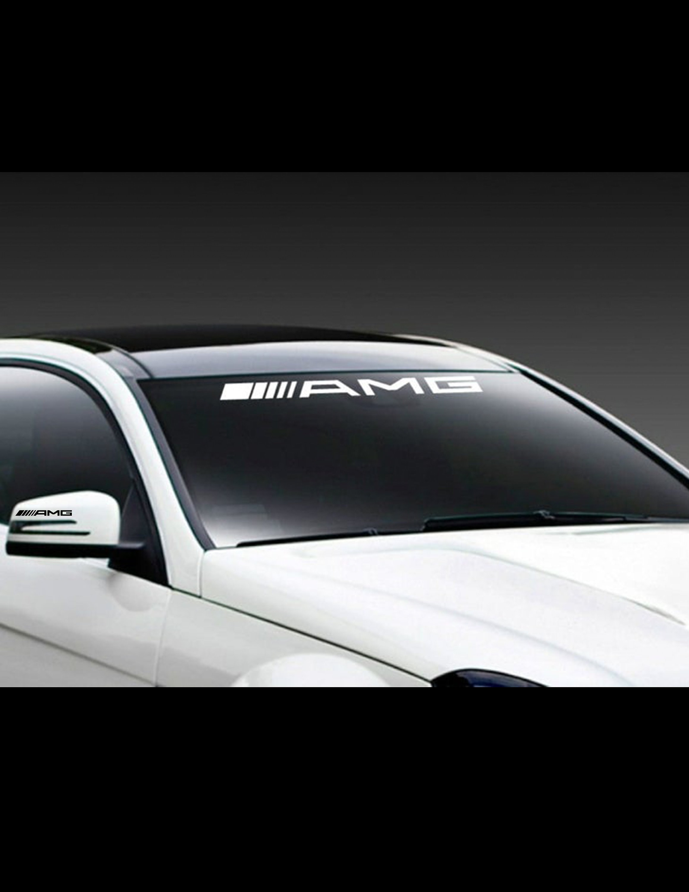 1 x AMG Sticker for Windshield or Back Window - White 