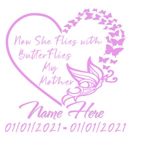Personalized, In loving memory, mother, family, queen momma, rest in peace,  car, wall, window sticker decal