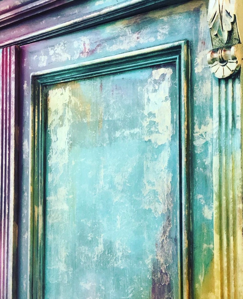 SOLD/ Armoire/ Wardrobe/ Storage Unit/ Fuchsia/ Turquoise/ Dark Blue