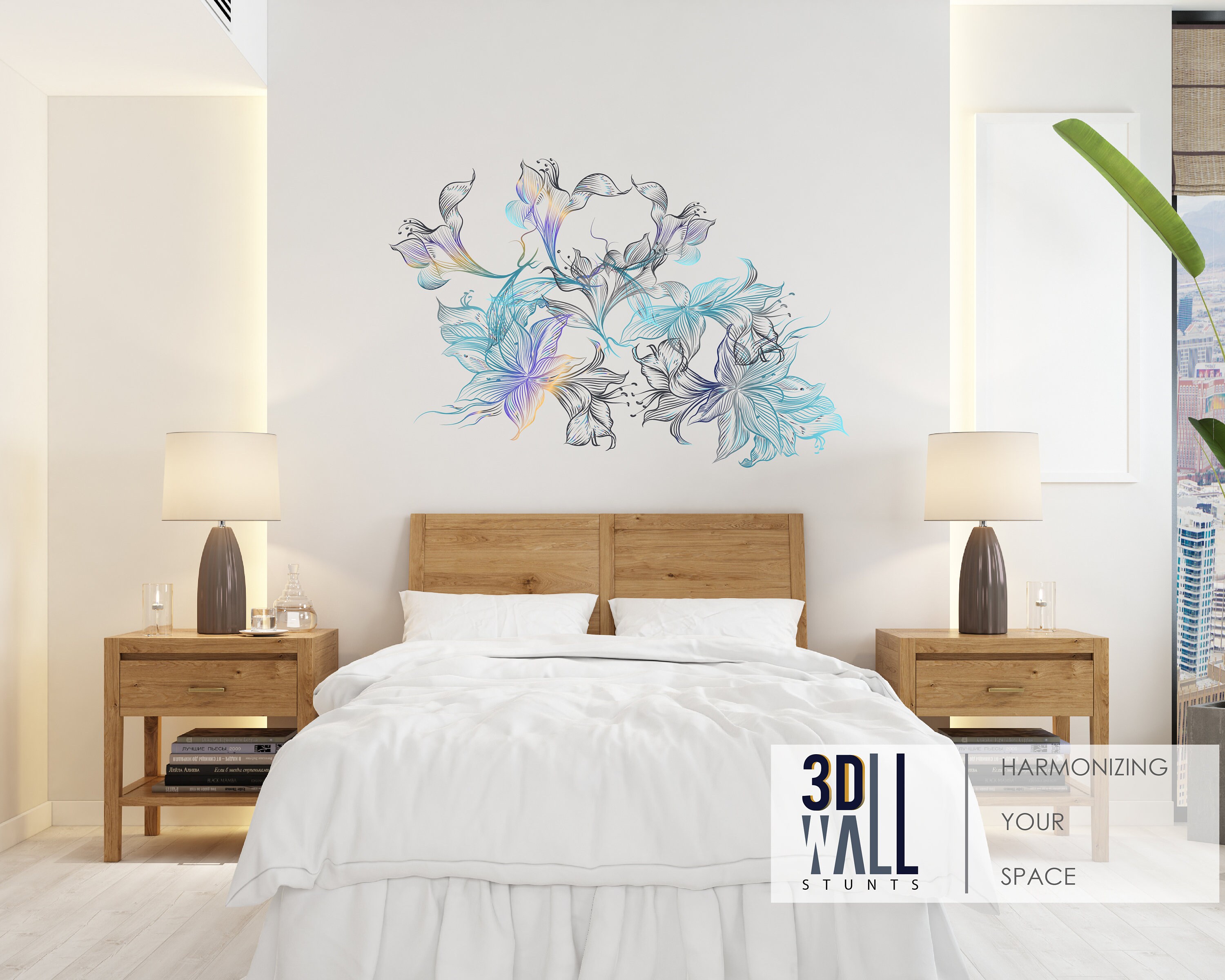 MultiColour abstract Wall Sticker for Bedroom and Living Room Etsy