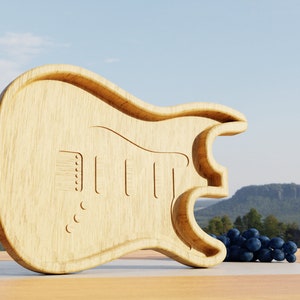 CNC file for wood/ quitar serving plate cnc file/ stl serving plate/ dxf/svg serving plate /3D wood cnc serving plate