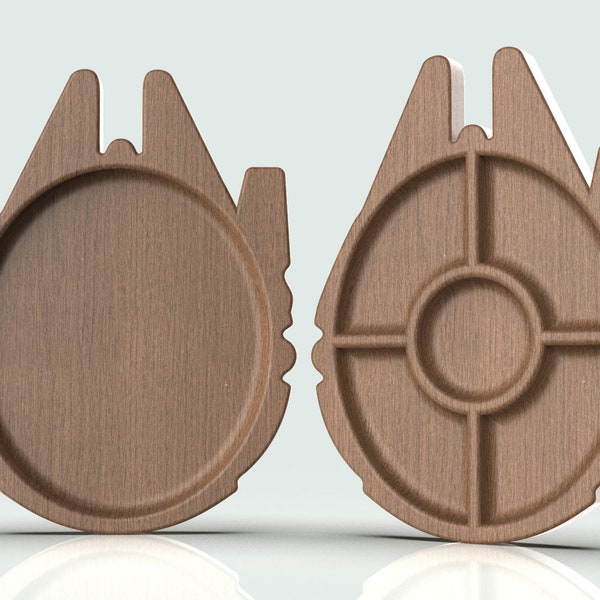 Millenium Falcon CNC file for wood STL/dxf/eps/pdf/ai/svg serving plate cnc file/ stl serving plate/3D wood cnc serving plate