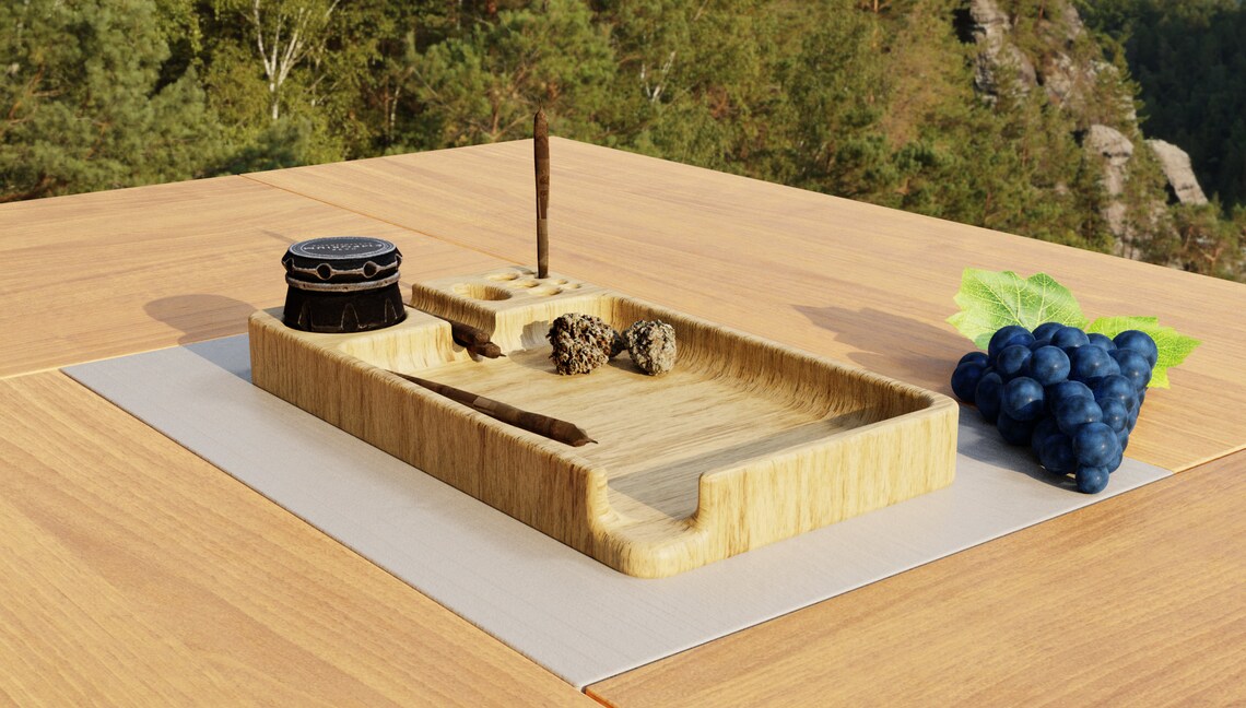 Marijuana Rolling Tray CNC file for wood/ STL weed tray/ dxf Etsy