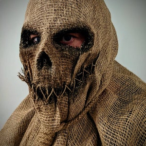 Hessian Halloween scarecrow full head mask