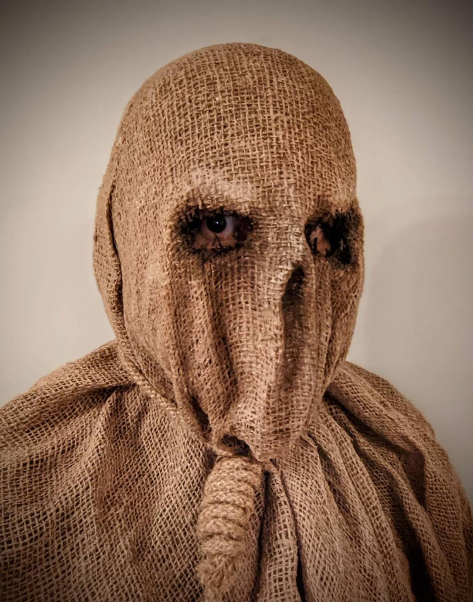 Scarecrow Latex and Burlap Halloween Mask. Noose Included. Etsy