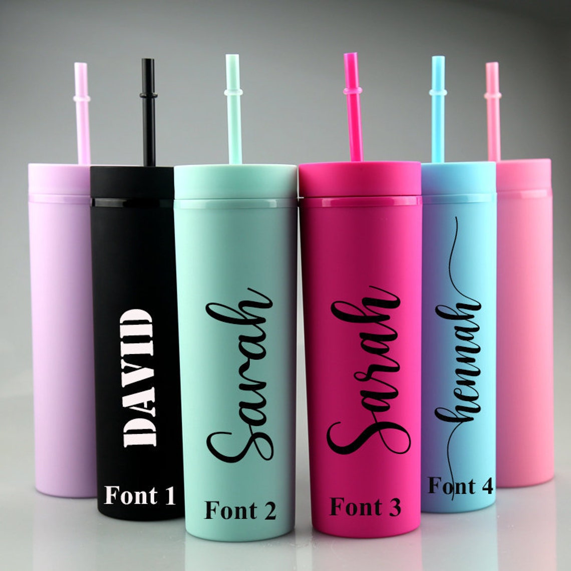 Personalised pastel colour Skinny Tumblers 16 oz tumblers Etsy