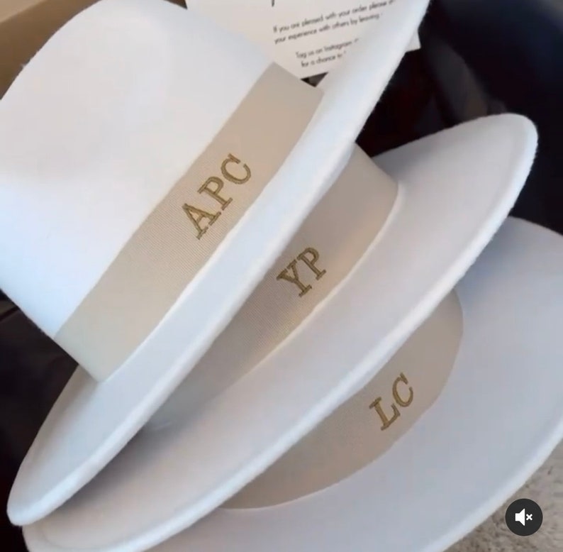 Personalised Monogram Fedora Hat Embroidered Initials Boutique Etsy