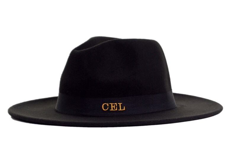 Personalised Monogram Fedora Hat Embroidered Initials Boutique Etsy