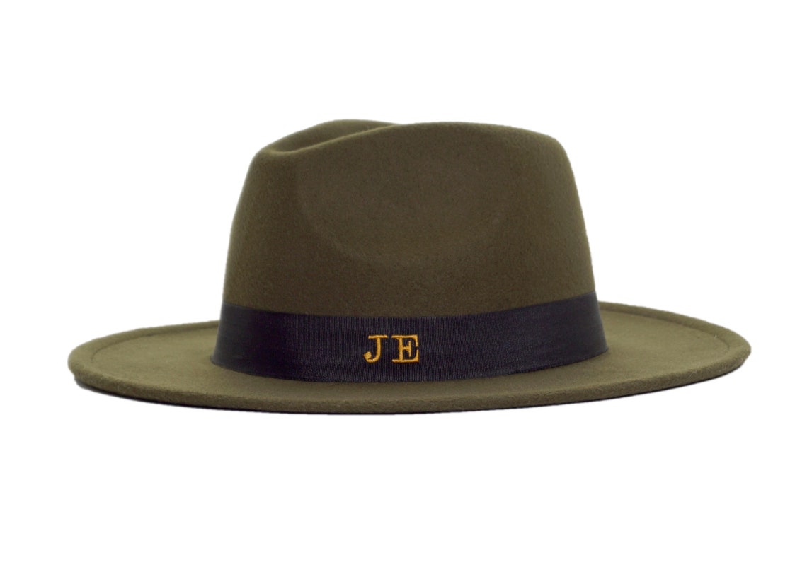 Personalised Monogram Fedora Hat Embroidered Initials Boutique Etsy