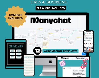 ManyChat Automation Flow Templates Master Resell Rights (MRR) Private Label Rights (PLR) Done For You Digital Marketing PLR Templates