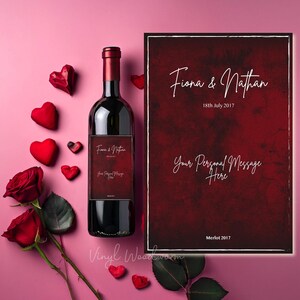 Valentinstag persönliche Nachricht benutzerdefinierte Weinetikett Geschenk für Sie und Ihn