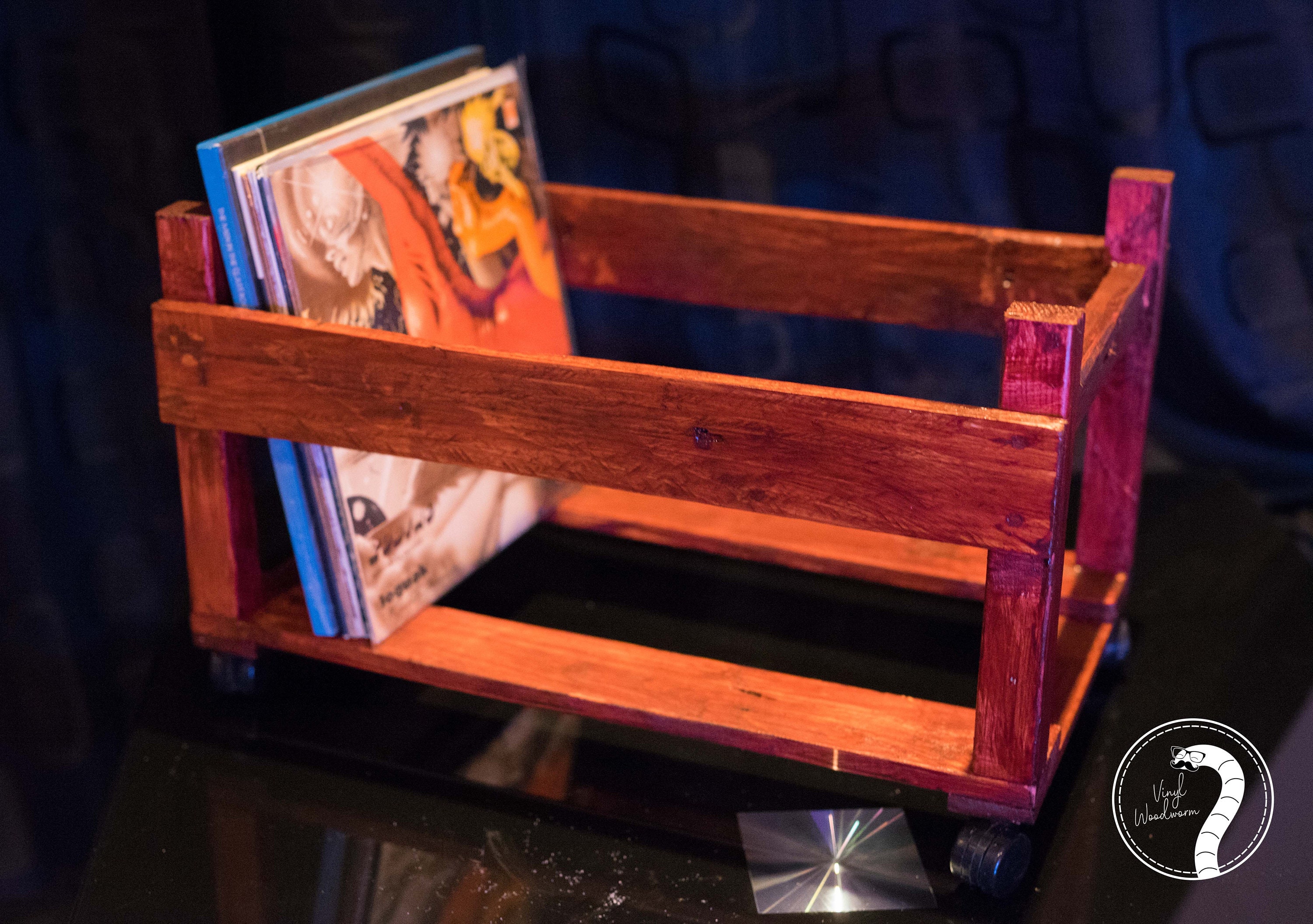 Handmade wooden record storage crate for 130 12 inch Etsy