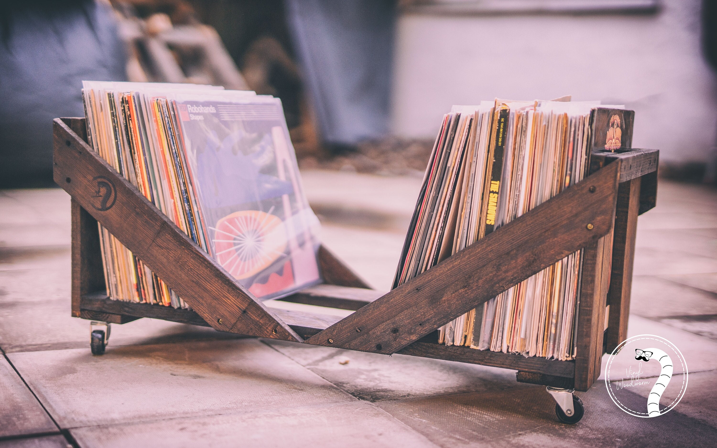 Handmade Wooden Record Storage Crate for 150 12 Inch Etsy UK