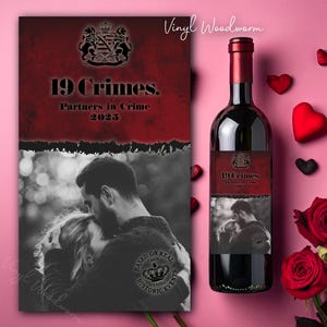 Foto personale 19 Crimini Etichetta per vino di San Valentino regalo romantico personalizzato per lei e lui